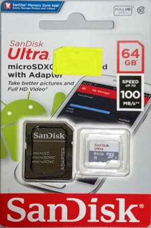 Картка пам'яті microSD 64 Гб з адаптером mSD64G100MbpsP