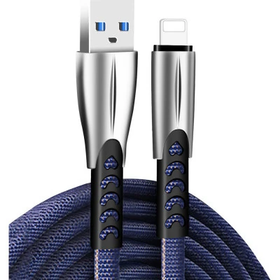 Дата кабель USB 2.0 A to Lightning 1.0m zinc alloy blue ColorWay (CW-CBUL010-BL)