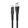 Дата кабель USB 2.0 A to Lightning 1.0m zinc alloy + led black ColorWay (CW-CBUL035-BK)